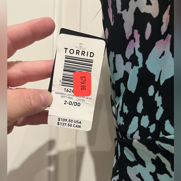 Multicolor Leopard Print One Piece Bathing Suit - TORRID. Brand new with tags! - Picture 4 of 5